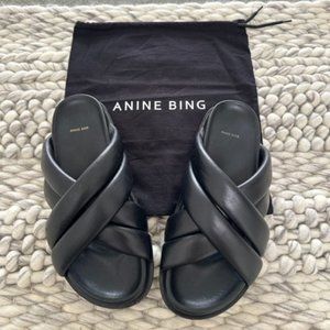 Anine Bing Lizzie slides Black